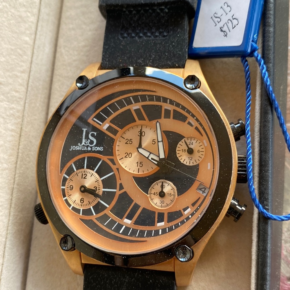Joshua & Sons mens black watch.